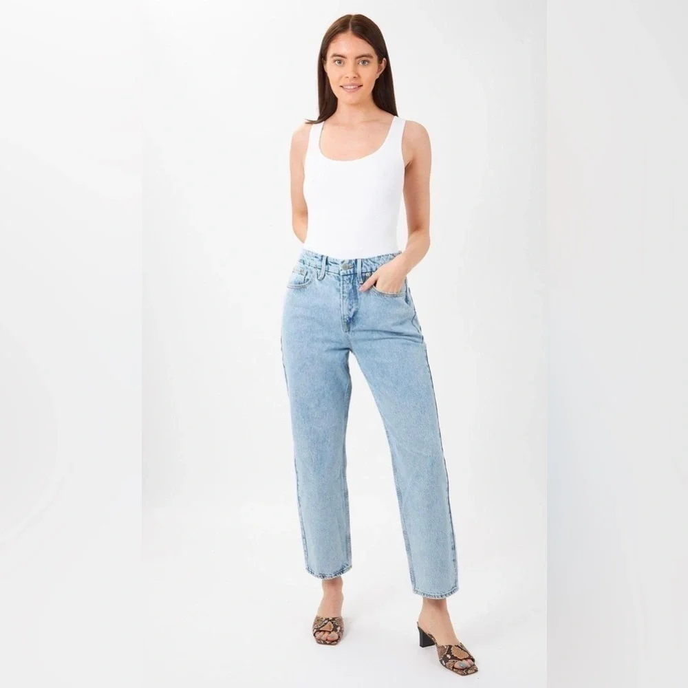 Good American Good‎ 90's Duster Straight Leg Jean Indigo101 8 29 Retro Casual